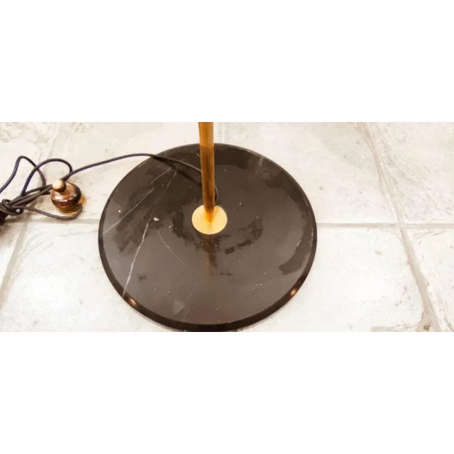 Black Acrylic Glass, Marble & Brass Floor Lamp For Sale - Image 8 of 10