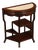 Asian Style Demilune Marble Top Side Table With Tiered Shelves For Sale