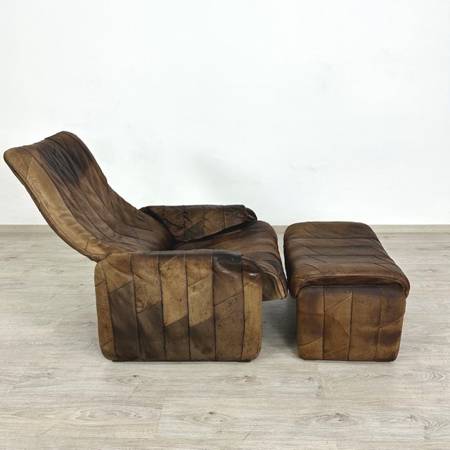 De Sede Ds 50 Buffalo Leather Lounge Chair With Ottoman For Sale - Image 10 of 11