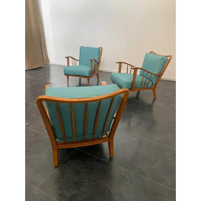 Wood Maple Lounge Chairs by Paolo Buffa, 1950s, Set of 3 For Sale - Image 7 of 18