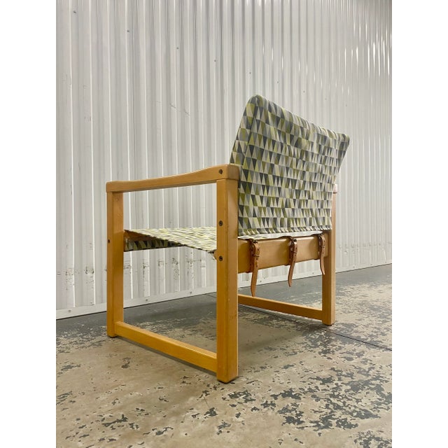 Coastal Minimalist Beech Framed Sling Lounge Chairs, a Pair (Designed by Karen Mobring 1974) For Sale - Image 11 of 12