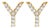 10K Yellow Gold 1/10 Cttw Diamond 'Y' Initial Stud Earring For Sale