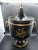 Vintage Mid-Century Neoclassical Italian Tole Black and Gold Lidded Urn Ice Bucket For Sale - Image 4 of 8