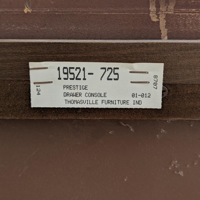 1980s Thomasville Prestige Oak Drawer Console Sideboard For Sale - Image 9 of 18