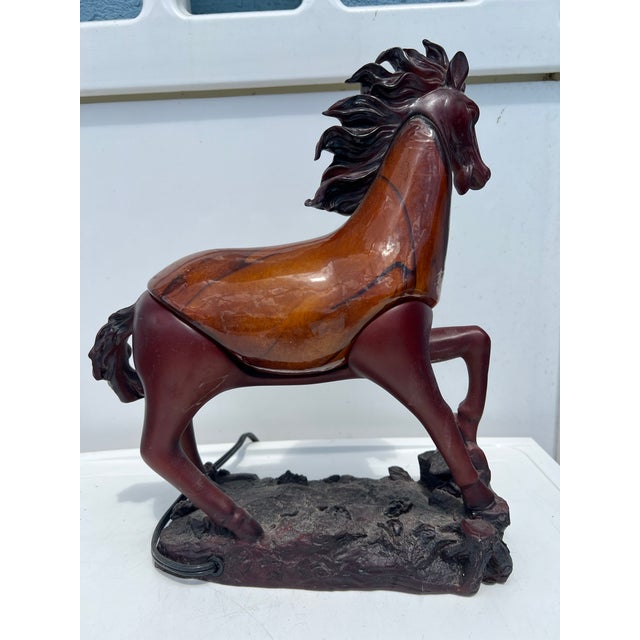 Vintage Stallion Horse Figurine Light For Sale - Image 4 of 8