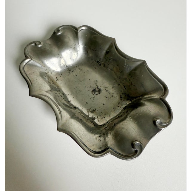Italian Pewter Ashtray Catchall For Sale - Image 4 of 7