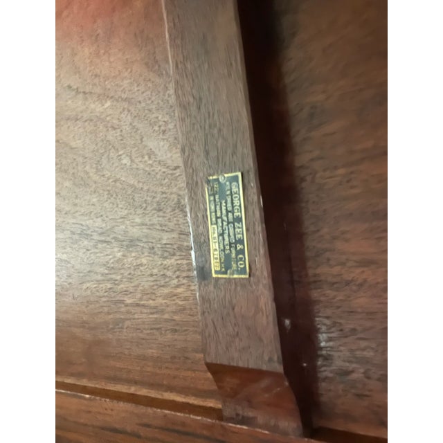 1960s Vintage George Zee Solid Teak Chinoiserie Flip Top Bar Server For Sale - Image 9 of 10