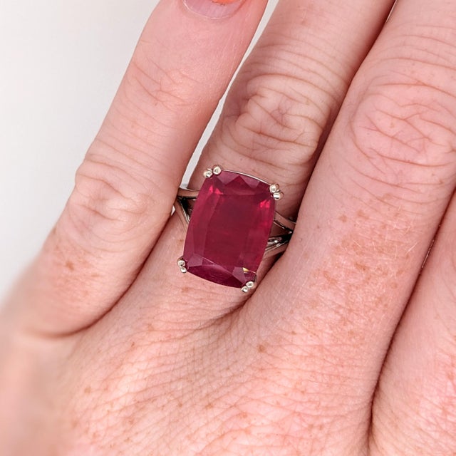 This statement ring features a 9.3 carat Ruby solitaire set in solid 14K gold. This solitaire ring makes a lovely July...