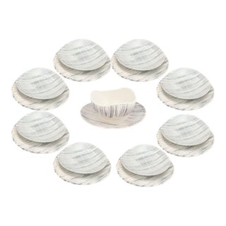 French Faux Bois Soup & Salad Set, Service for 8 For Sale