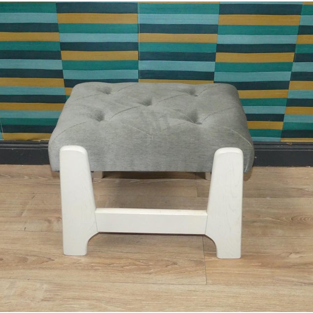 1970s Practical, sturdy stool Folds out into a small ladder, folding step stool Strikingly shaped, wide wooden frame,...