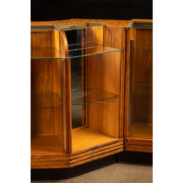 1920s Art Deco Lighted Oak Display Counter For Sale - Image 4 of 11