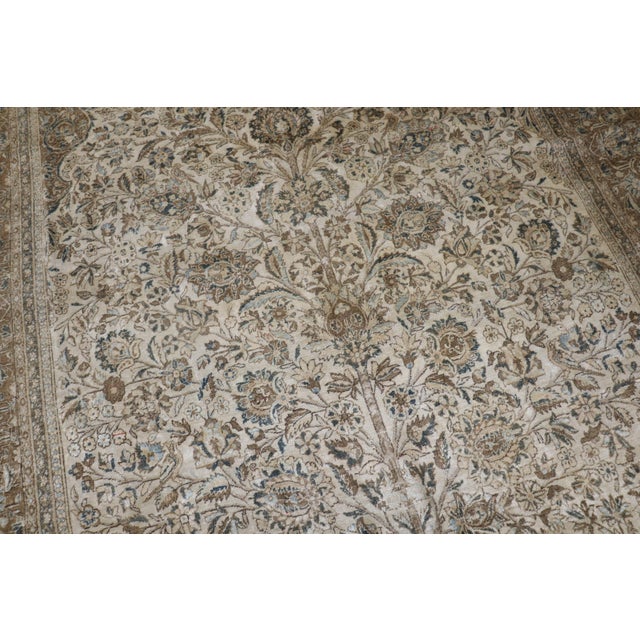 Antique Neutral Persian Kashan Rug For Sale - Image 9 of 10