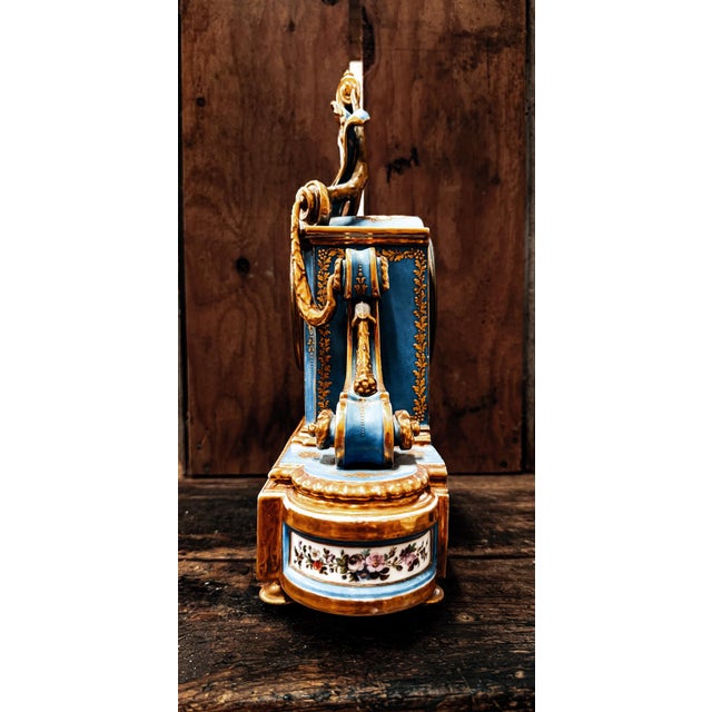 Ceramic 19th Century French Rihouet Porcelain Mantel Clock For Sale - Image 7 of 12