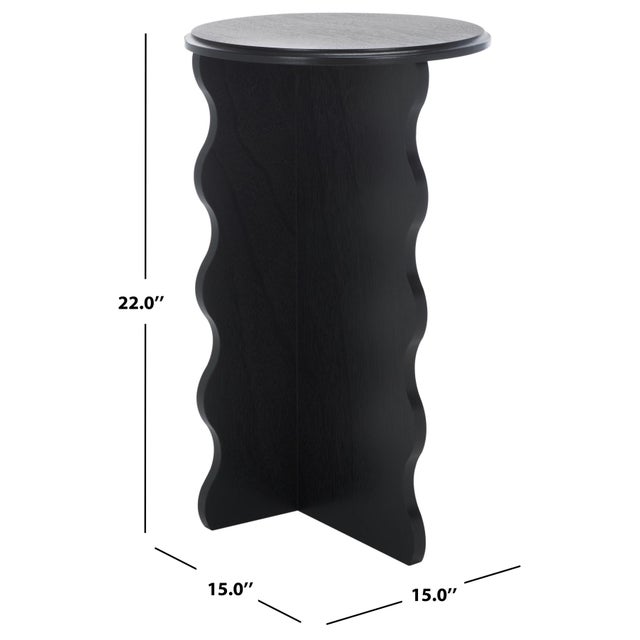 Modern Lilith Wavy Accent Table in Matte Black For Sale - Image 3 of 8