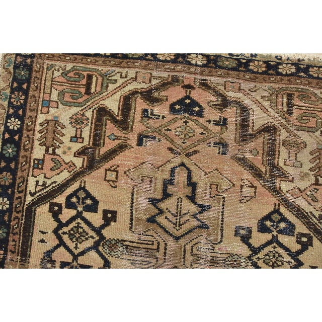 Textile Hamedan Runner 3’5” X 9′ Pink Wool Semi-Antique Tribal Hand-Knotted Rug For Sale - Image 7 of 15
