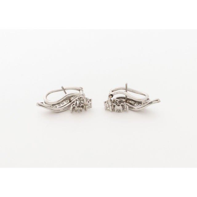 Late 20th Century 18k White Gold and Diamond Earrings For Sale - Image 5 of 5