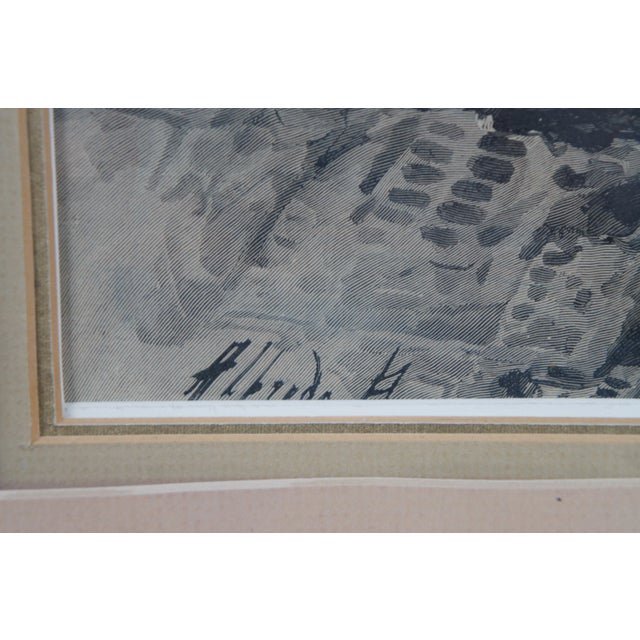 Alfredo Perea Antique Esperando El Carruaje Waiting for Carriage Engraving 31" For Sale - Image 9 of 11