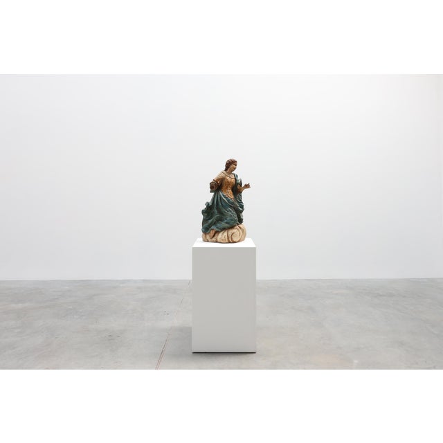 18th Century French Religious Statue of the Virgin Mary on a Cloud For Sale - Image 12 of 18