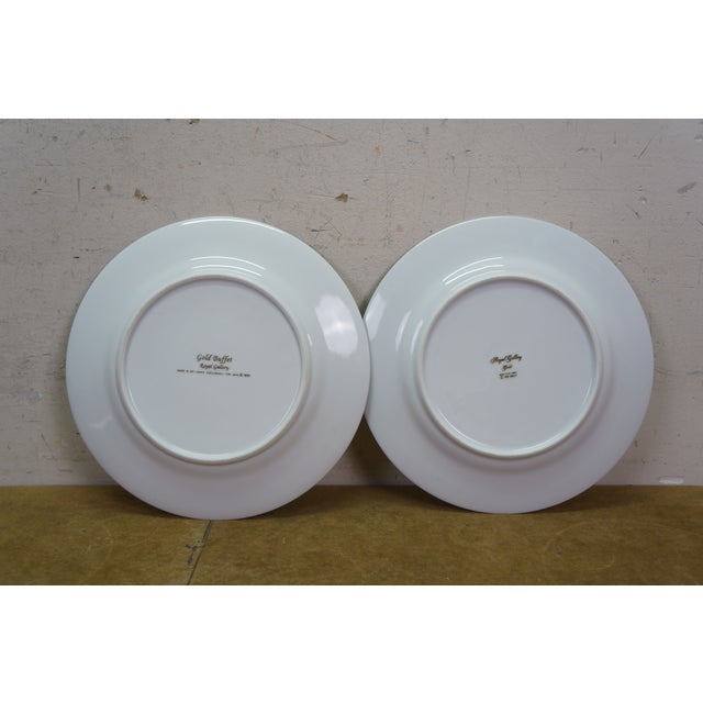 Vintage Royal Gallery Gold Porcelain Buffet Dinner Plates 1991 Macy's - Set of 12 For Sale - Image 11 of 11