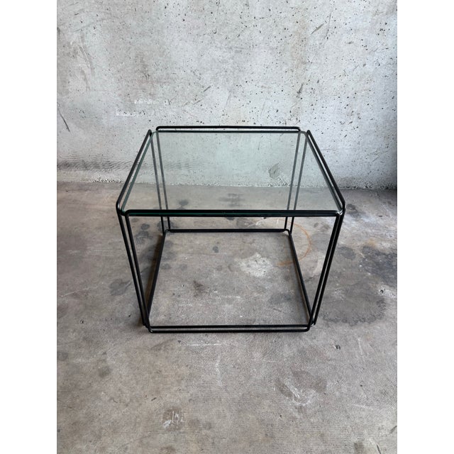 1960s Vintage French Modern Iron & Glass “Isocele” Side Table Attributed to Max Sauze For Sale - Image 5 of 6