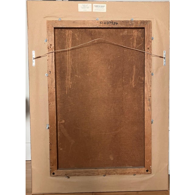 Large Howard Clapp Signed Female Semi-Nude Portrait Oil Painting "Pink Slip" 1945 For Sale - Image 9 of 9