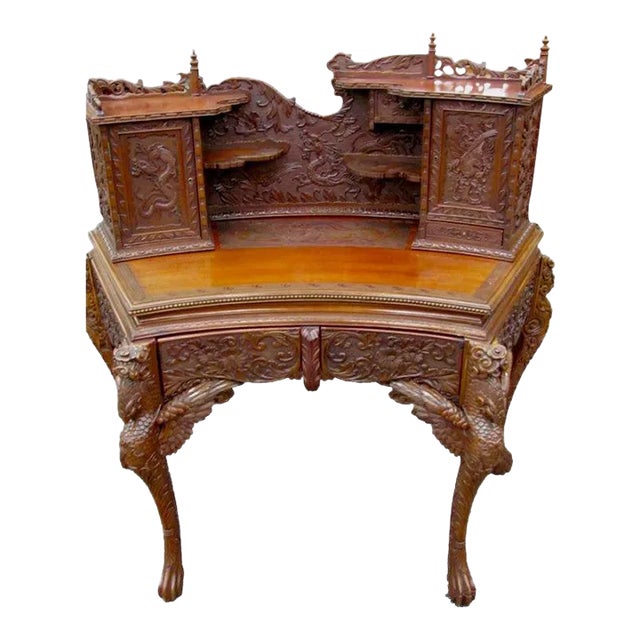 Hand Carved Chinese Desk Chairish