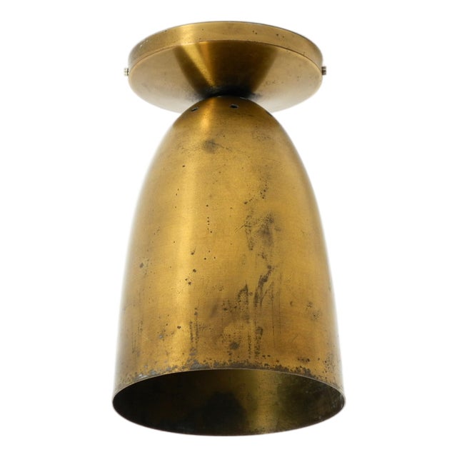 Large Mid-Century Modern Brass Ceiling Lamp, 1950s For Sale