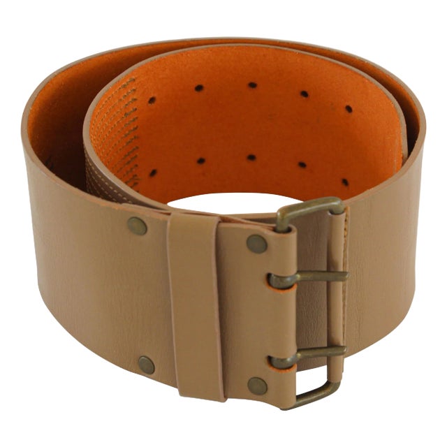 Dries Van Noten Oversized Wide Leather Waist Belt For Sale