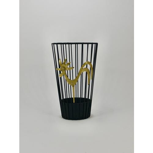 1950s Mid-Century Brass Rooster Umbrella Stand by Walter Bosse for Herta Baller, 1950s For Sale - Image 5 of 11