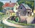 Vivid and rich jewel-tone watercolor painting by listed American artist William Hazelton (1879-1954). Hazelton was a...
