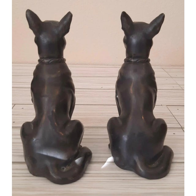 German Shephard Dog Metal Figurines Pair For Sale - Image 4 of 7