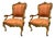 Pair of 20th Century Italian Hand-Carved Water Gilt Armchairs For Sale