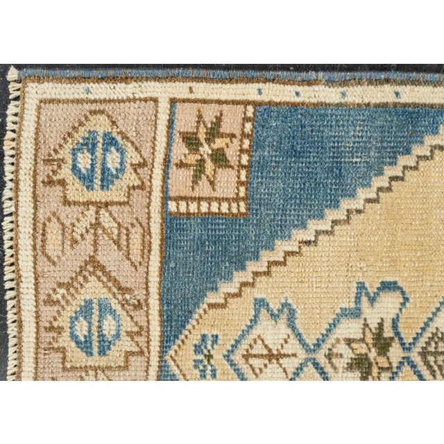 Early 21st Century Turkish Mini Rug Oriental Hand Knotted Vintage Rug 1'5" x 3' #21221 For Sale - Image 5 of 8
