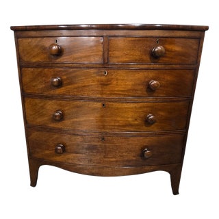 Mahogany Bow Front Chest Drawers, 1810 For Sale