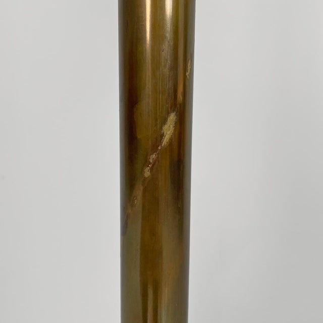 Art Deco Italian Brass Floor Lamp with Adjustable Arm and Dark Marble Base, 1940s For Sale - Image 12 of 18