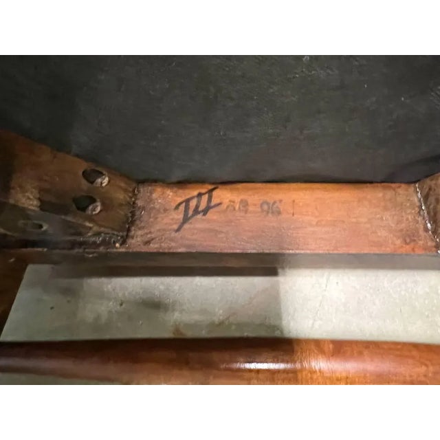 Mid 20th Century Pair of Vintage High Ladder Back Open Armchairs For Sale - Image 10 of 10