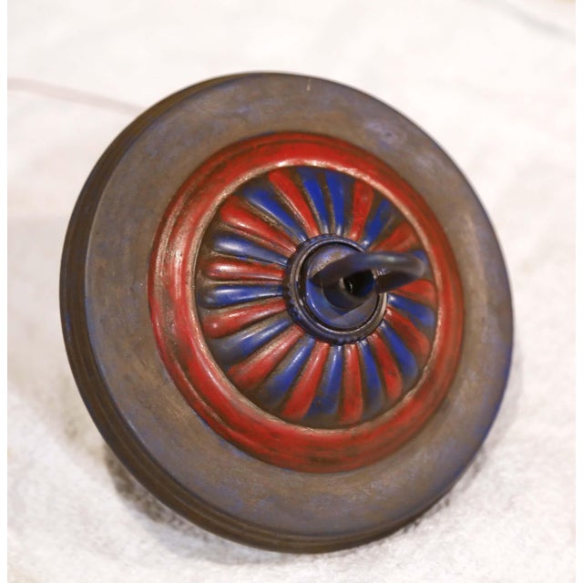Early 20th Century French Painted Chestnut Six-Light Chandelier From Brittany For Sale - Image 11 of 11