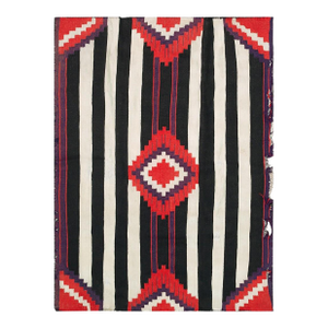 1930s Geometric Flatwoven Antique Native American Third Chiefs Blanket Rug