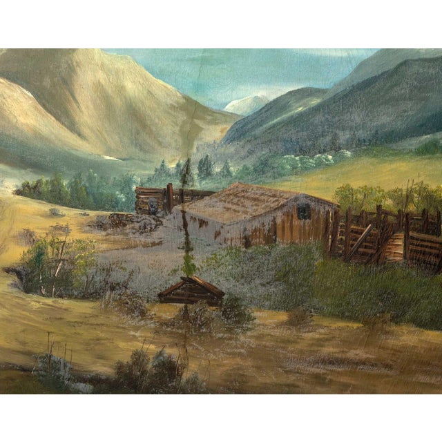 American Signed American Mountain Landscape Oil on Canvas For Sale - Image 3 of 6