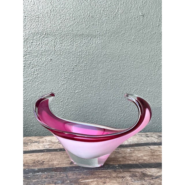 Vintage Italian Art Glass Bowl After Murano For Sale - Image 12 of 12