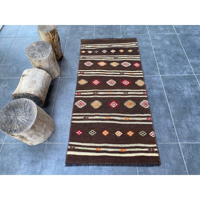 Vintage Kurdish Area Wool Rug For Sale - Image 4 of 10