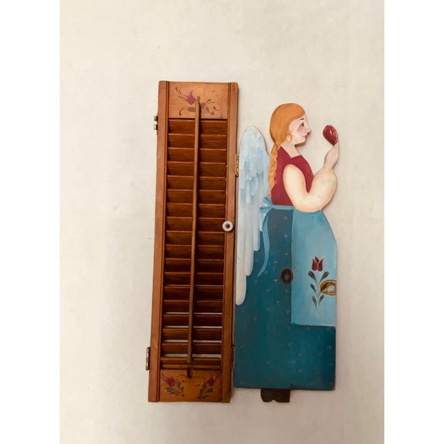 Wood Enchanting 1930s French Country Hand-Painted Window Shutters With Charming Angels For Sale - Image 7 of 11