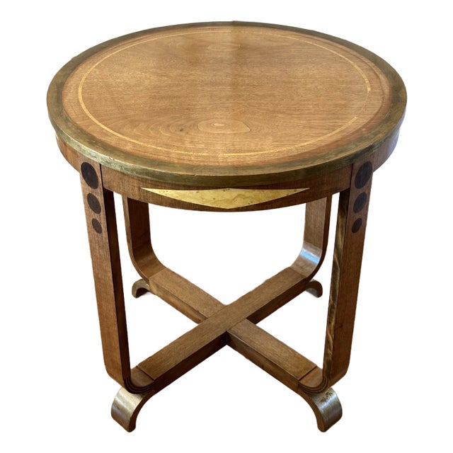 1930s Art Deco Round Center Table For Sale