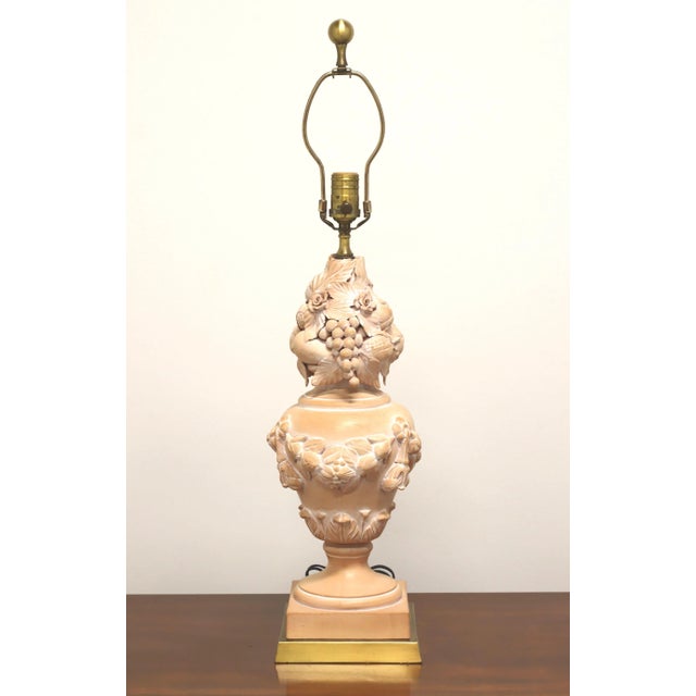 Mid 20th Century Terra Cotta Tuscan Fruit & Floral Motif Table Lamp For Sale - Image 11 of 11