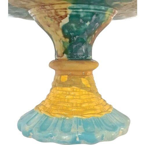 Antique Pierced Majolica Basket Weave Cake Dish For Sale - Image 4 of 7