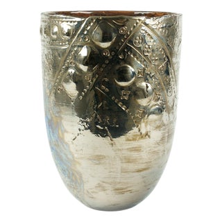 Platinum Luster Viel Vase by Deblona For Sale