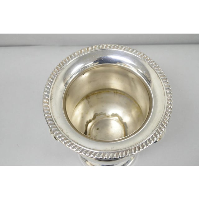 Vintage English Regency Style Silver Plated Champagne Chiller Bar Ice Bucket For Sale - Image 10 of 15