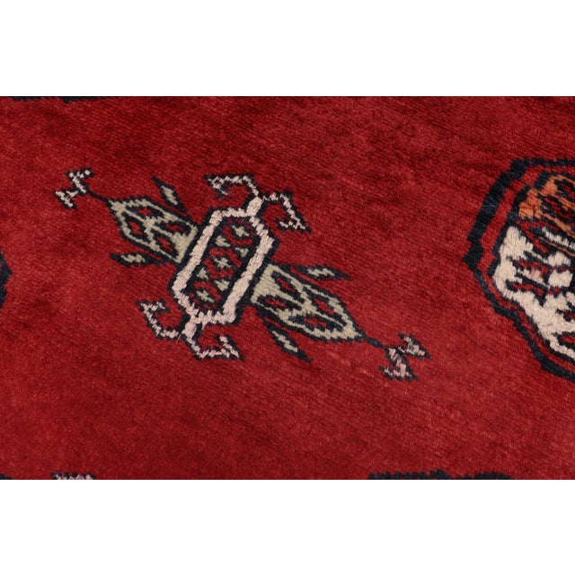 1990s Shabby Chic Bokhara Red/Rust Hand Knotted Wool Rug For Sale - Image 5 of 9