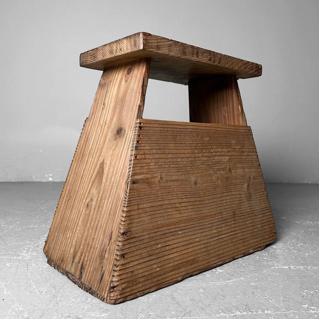 Minimalist Fumidai Wooden Step Stool, Japan, 1950s For Sale - Image 4 of 8
