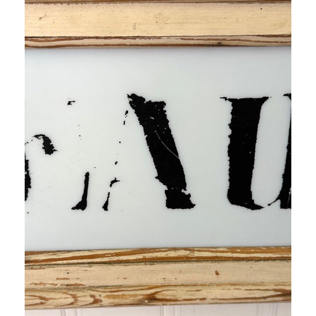 Antique General Store "Beauty Aids" Milk Glass Salon Sign For Sale - Image 10 of 11